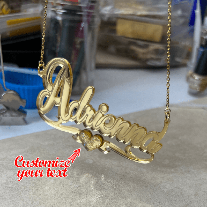 

Custom Acrylic Name Pendant Necklace - , Choose 1 Colors, Adjustable Chain Length (2-4), Elegant Gift Box Included - Day & Casual Attire, Acrylic, Name Pendant, Necklace, Customizable, Gift