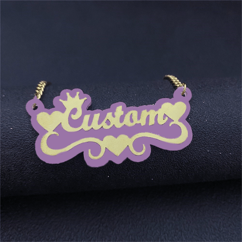 Personalized Acrylic Name Necklace Elegant Cute Custom - Temu