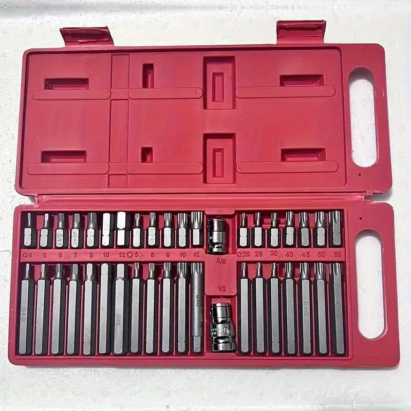 

40pcs Special Spline Tool Set For Auto Repair And Maintenance, Torx Star Spline Hex And Twelve-angle Socket Bit Set