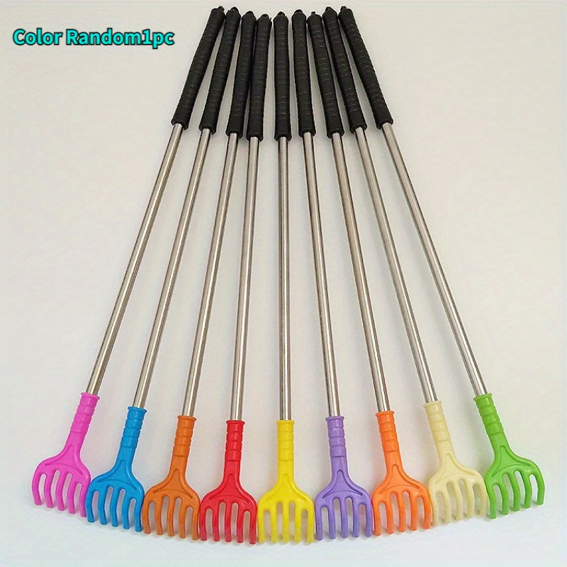 Telescopic Back Scratcher & Massager - Stainless Steel Anti-itch Claw For , 16" Extendable Stick With Handle, Random