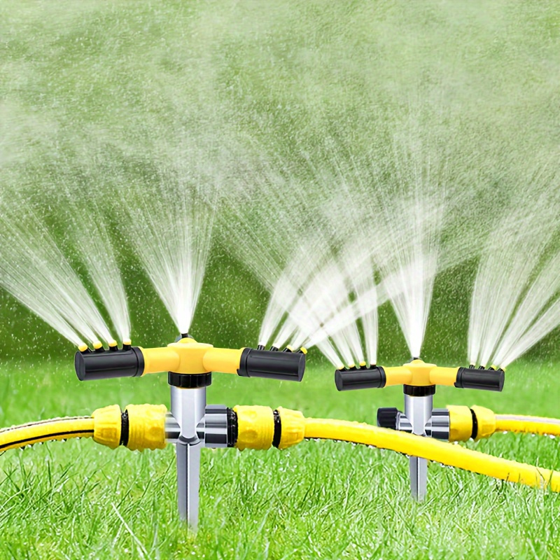 

2pcs 360° Automatic Rotating Sprinkler Heads - Durable Plastic, Universal Connector Thread, Efficient Watering & Irrigation Tool For Lawn And Garden, No Battery Needed.