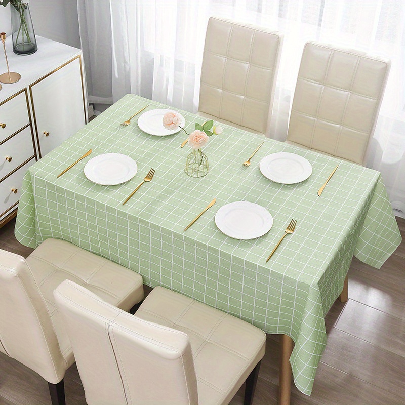 

Extra-large Waterproof & Oil-resistant Tablecloth - Easy Clean, Vinyl Material For Dining & Coffee Tables - Perfect For All Seasons - Available In White, Pink, Green