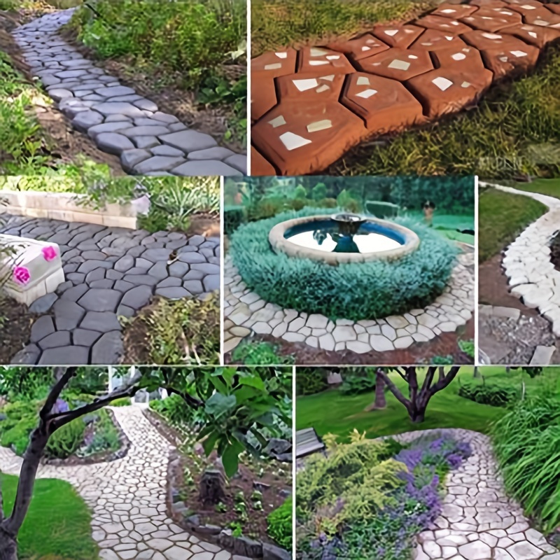 

1pc Diy Path Maker Mold, Reusable Concrete Cement Stone Design Paver Walk Maker Mould - Garden Lawn Pavement Mold For Creating Custom Stepping Stones