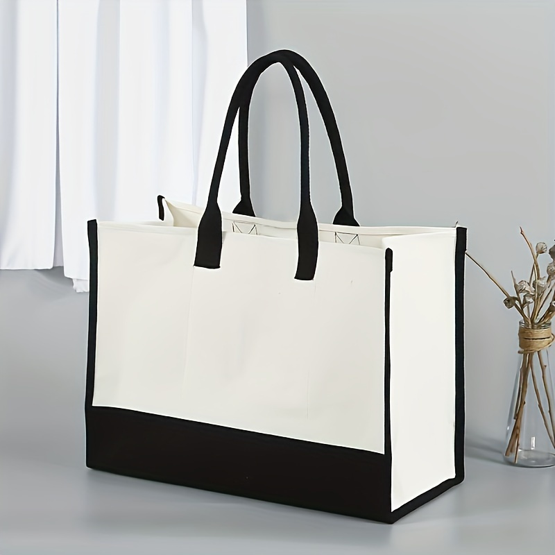 

Stylish Canvas Tote Bag - Durable, Large Capacity For Shopping, Gifts & Beach Trips Beach Bag Accessories Canvas Bag