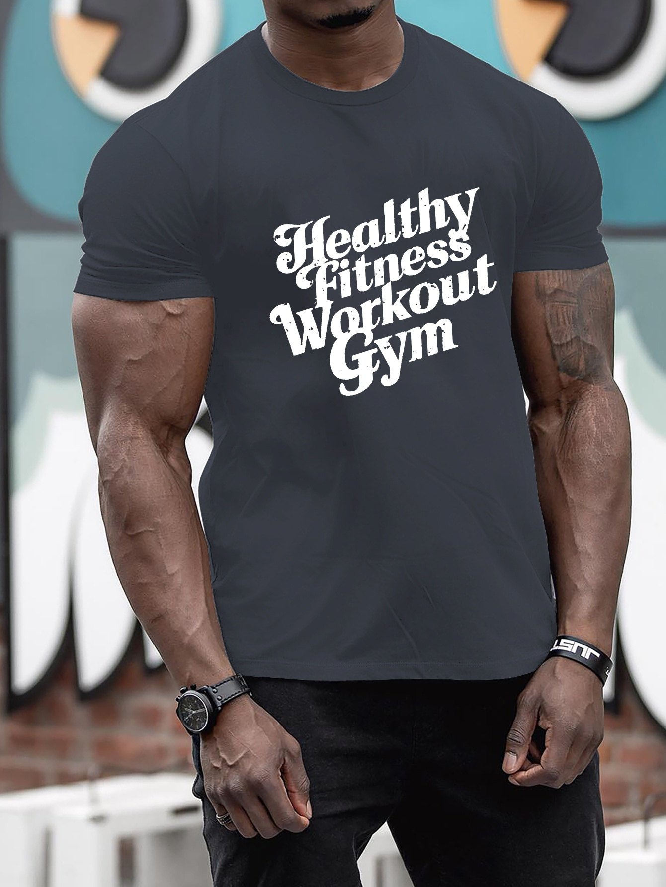 vintage workout gym print t shirt stylish Temu Malaysia