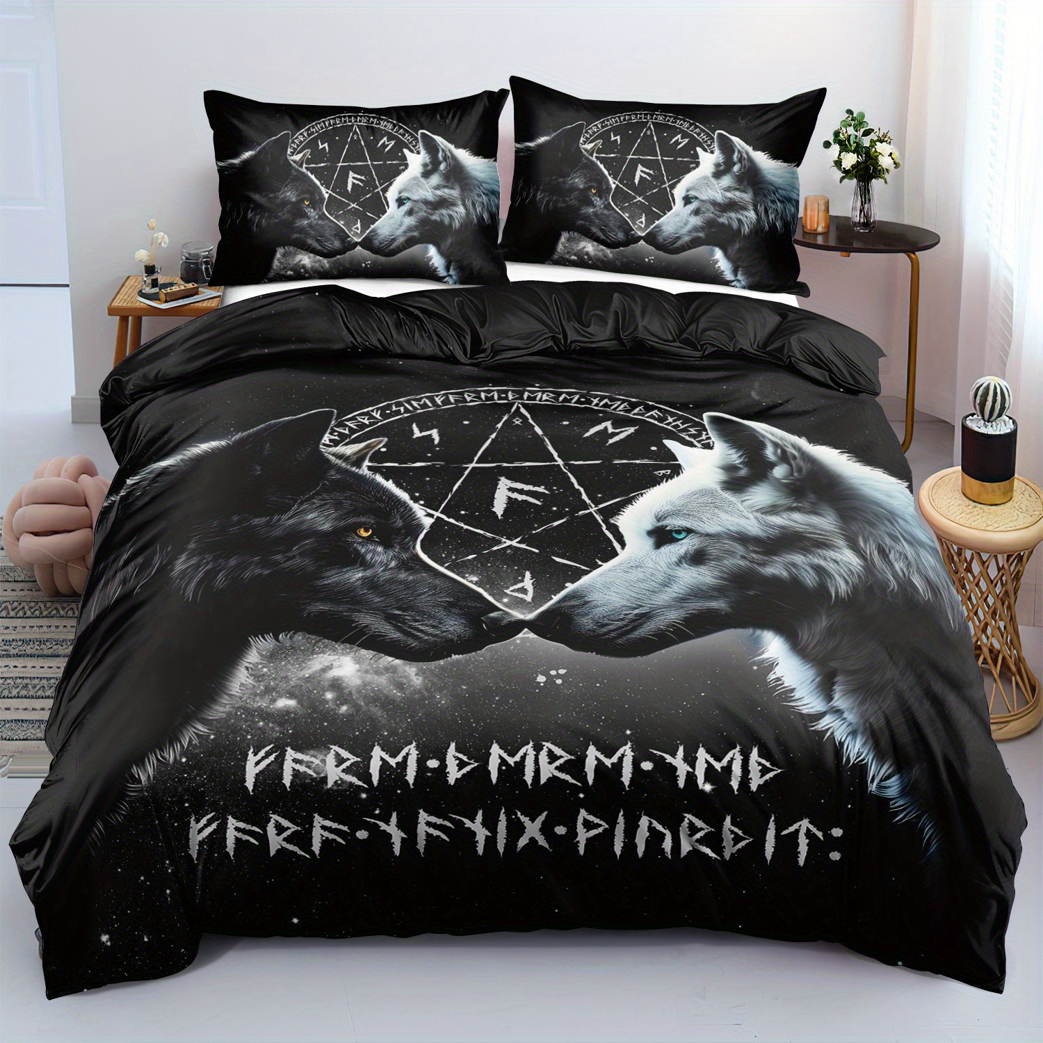 

And Comfortable 2/3pcs Wolf , Bedding Set, Wolf Bedding Set, Bedding Set, Bedding Set, (1* + 1/2* Pillowcase, Not Included)