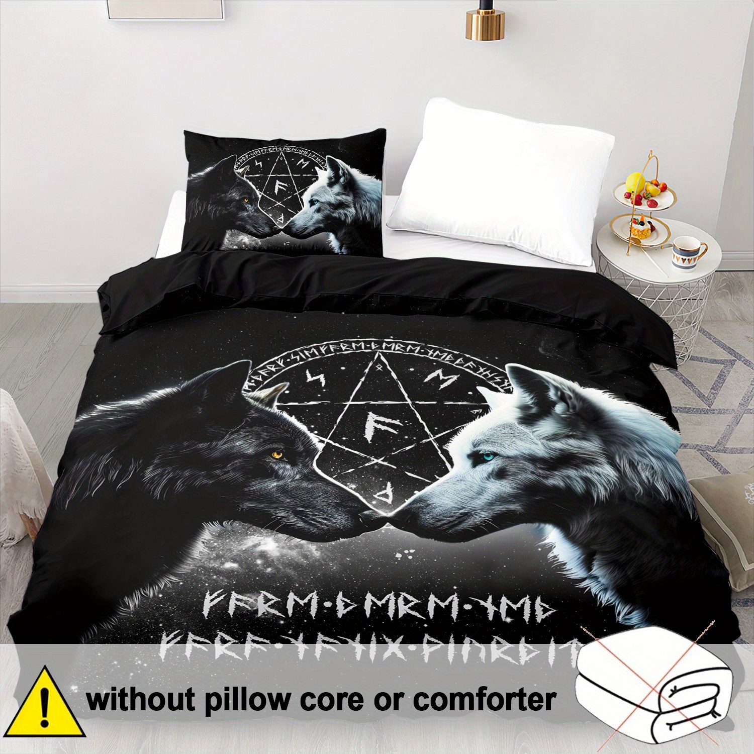 E-shop Weiches und Bequemes 2/3er Set Wolf Bettbezug Twin, Boho Bettwäsche Sets Queen, Wolf Bettwäsche Set Twin, Tierdruck Bettwäsche Sets Queen, Jagd