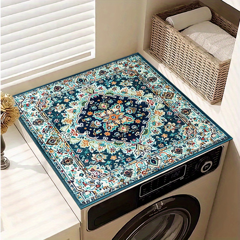 TEMU 1pc Mandala Washing Machine Mat, Washer And Dryer Mat, Washing Machine Cover Mat, Suitable For Laundry Bathroom Home Furnishings