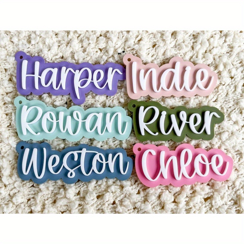 

Custom 3d Acrylic Name Keychain, Personalized Backpack Tag, Retro Style Keyring, Gift For School And Travel Accessories