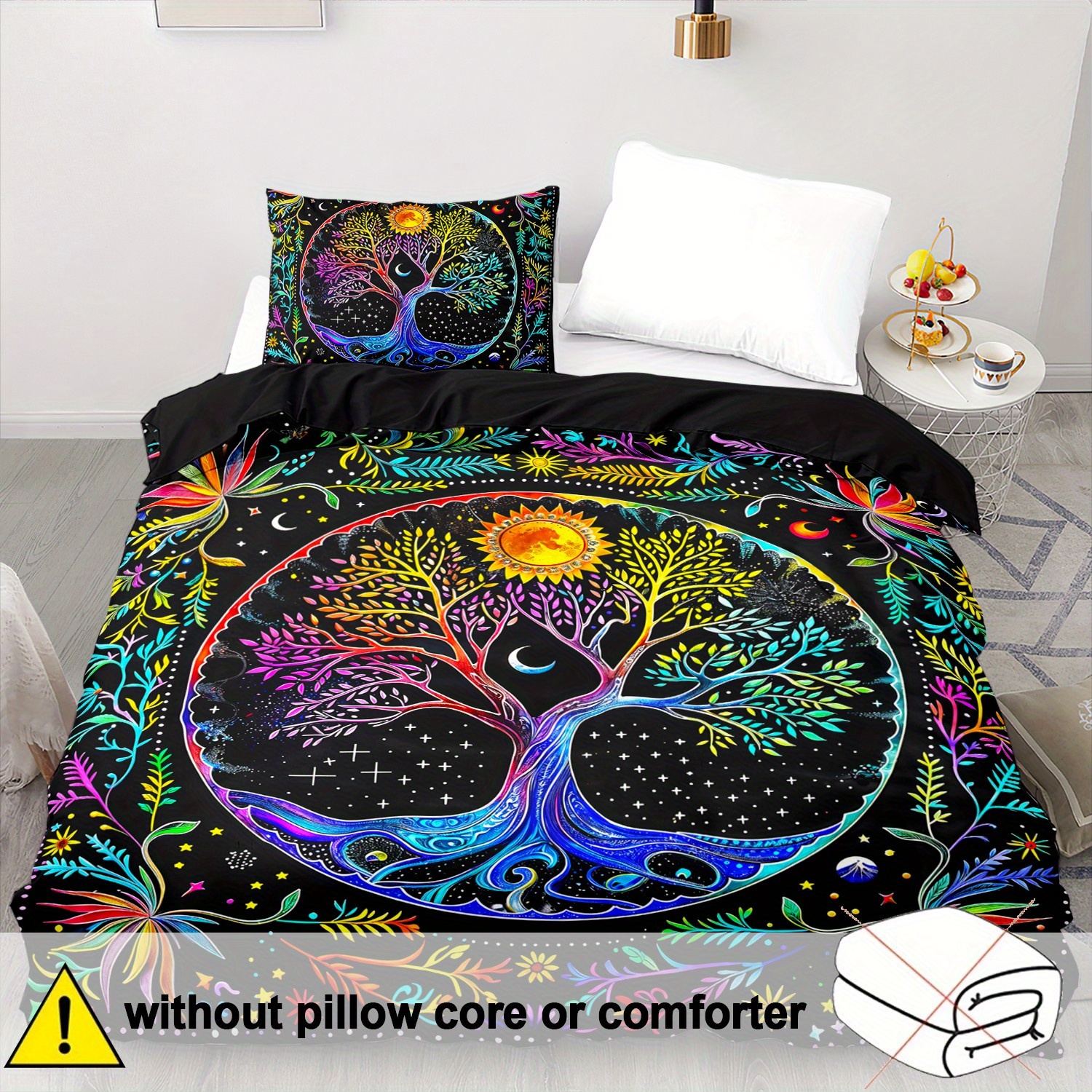 TEMU Conjunto de nórdica de 2/3 piezas, y , nórdica Árbol de , juego de cama Árbol de grande, juego de cama gótico grande, nórdica grande bohemia,