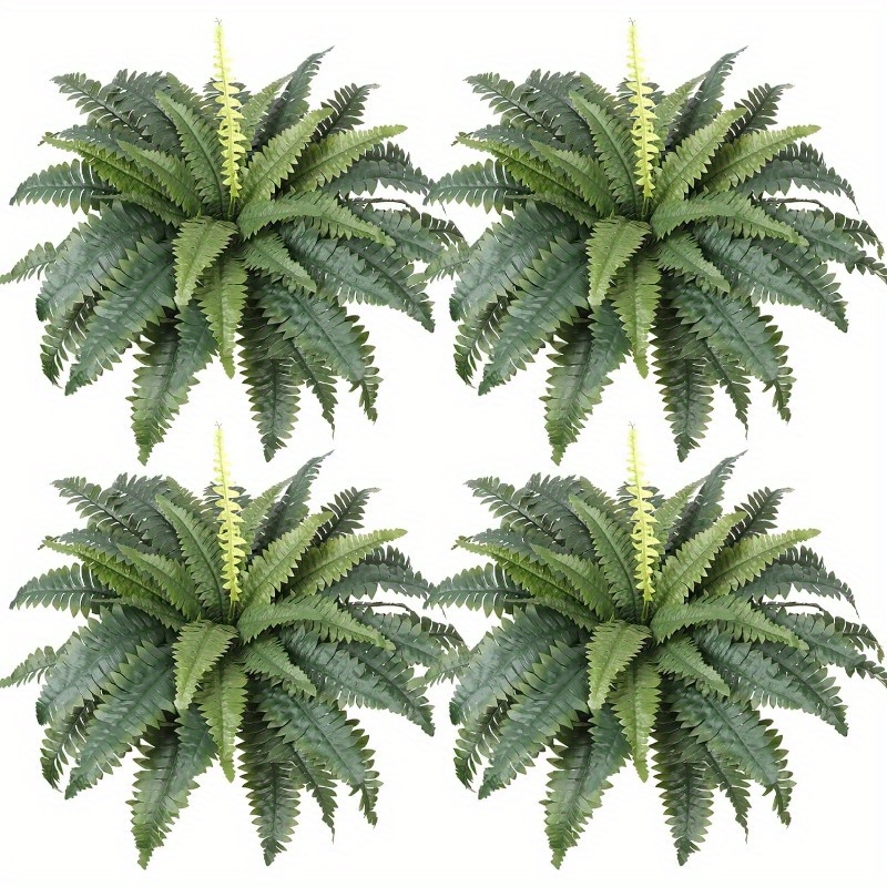 

Large Uv-resistant Artificial Boston Fern - Perfect For Outdoor, Indoor, Garden, Porch & Farmhouse Decor