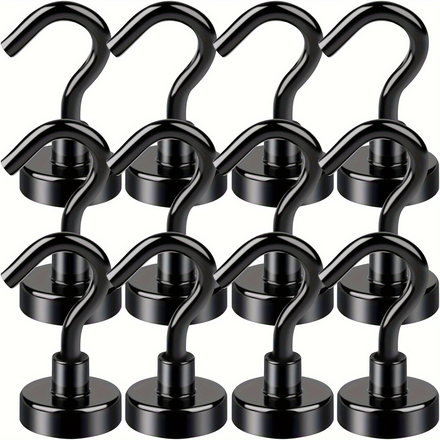 

12-piece Heavy-duty 25lb Magnetic Hooks - Ideal For Cruise Ships, Camping, Grilling, Kitchen & Garage Use