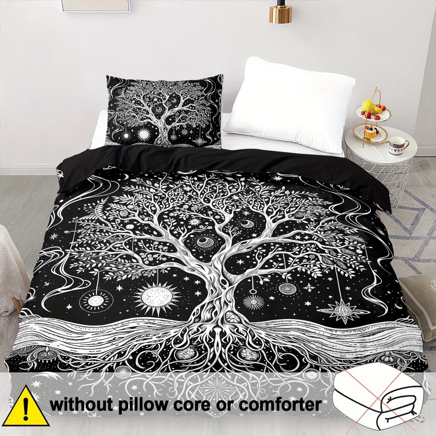 E-shop 2/3-teiliges Bettbezug-Set, weich und bequem, Baum des Lebens Bettbezug, Baum des Lebens Bettwäsche Sets Queen Size, Gothic Bettwäsche Sets