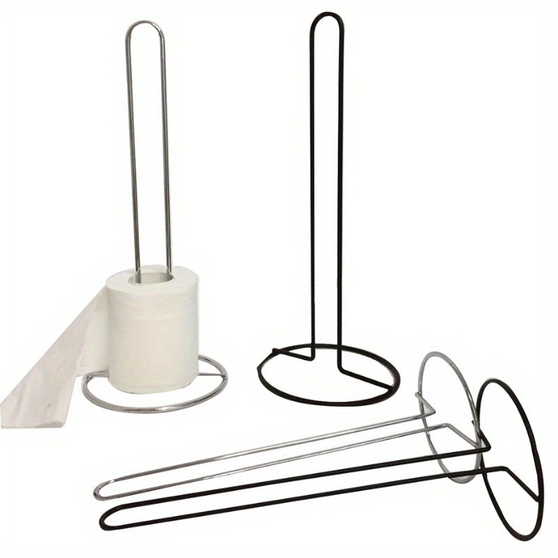 

1pc Free Standing Paper Towel Holder: 1 Hand Tear Rack For Kitchen, Bathroom, And Farmhouse - Vertical Paper Organizer