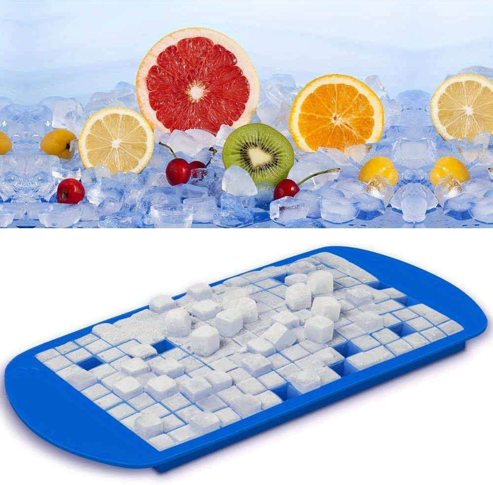 1pc 160 grids silicone ice cubes   mini food grade ice tray silicone foldable ice mold   ice grid tray small square mold home quick freezing ice maker summer essential silicon ice maker kitchen accessories details 6