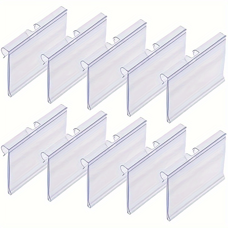 

20pcs Plastic Basket Label Clips, Wire Frame Price Tag Holders, Storage Box Label Display Racks, Product Label Insertion - 2.36x0.57 Inch