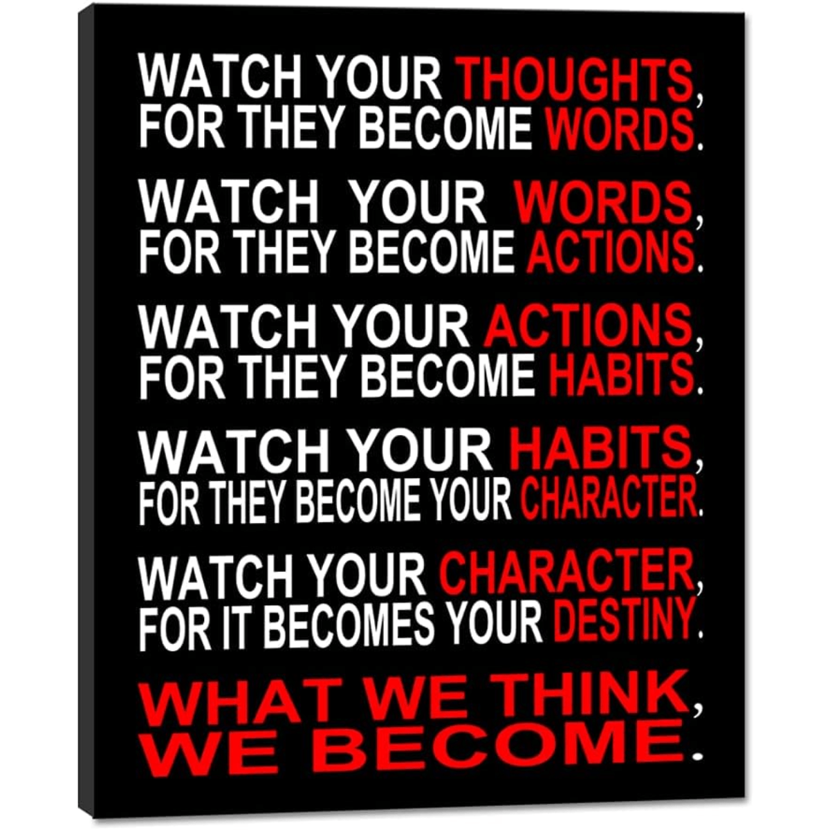 

Watch Your Thoughts Motivational Classroom Poster Modern Canvas Prints Wall Art Paintings Ready To Hang For Office Living Room Home Decorations Stretched Pictures Artwork
