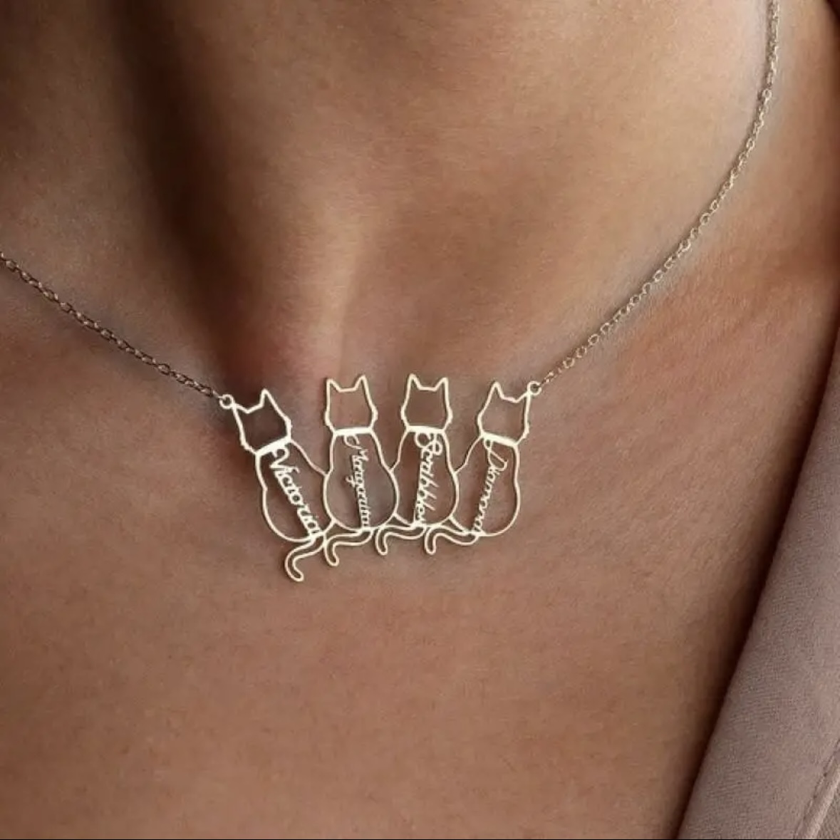 

Customizable Steel Cat Necklace - , Personalized Pet Jewelry, Unique For Men