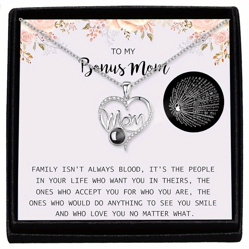TEMU Elegant And Fashionable Synthetic Zirconia Pendant Necklace With Card Box For Gift Anniversary Birthday Gift Christmas Gift Gift