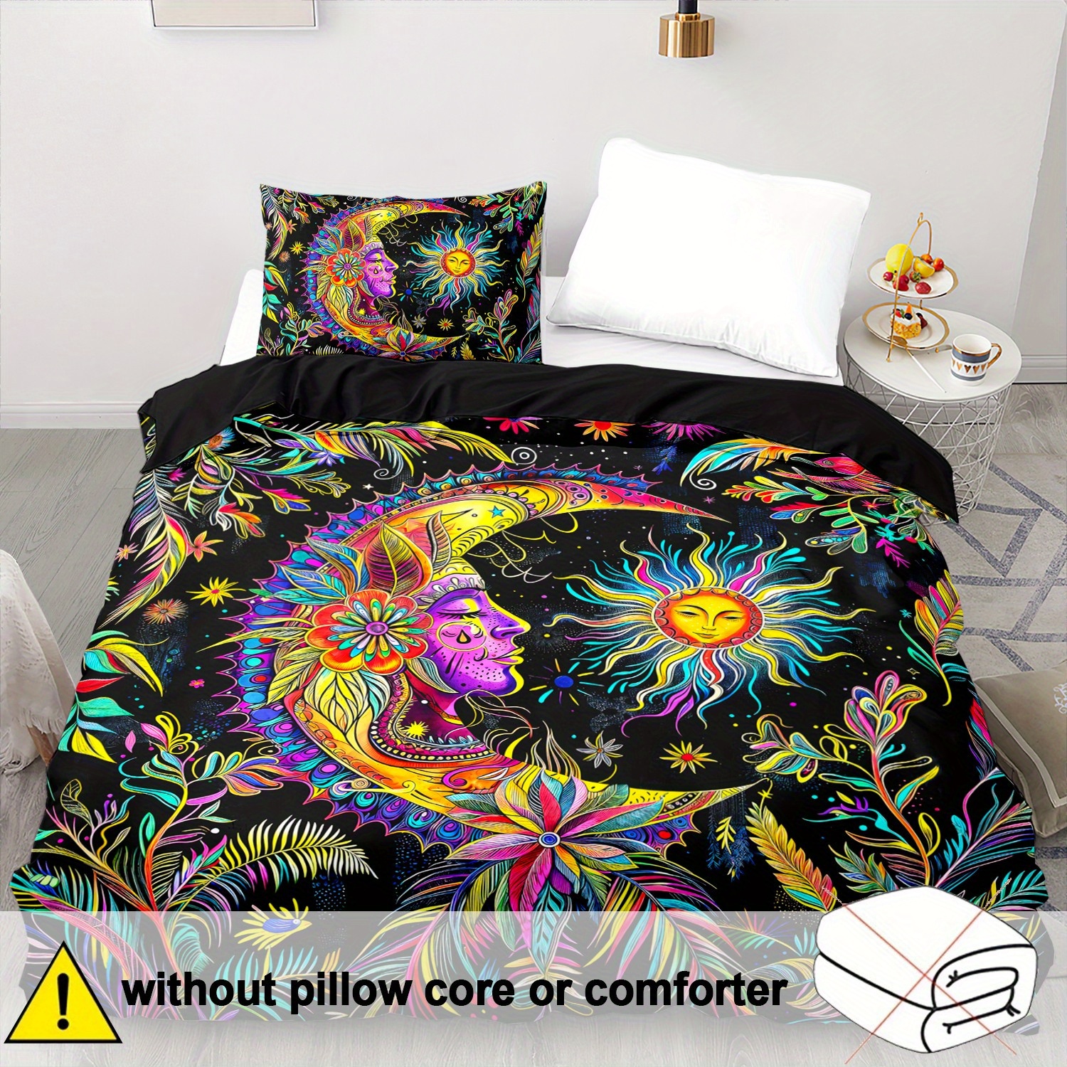 TEMU 2/3 Duvet Cover, , Bedding For Two, Duvet Cover Boho White, Bedding For Two, Bedding Duvet Cover, Duvet Cover For Two, (1* Duvet Cover   1/2*