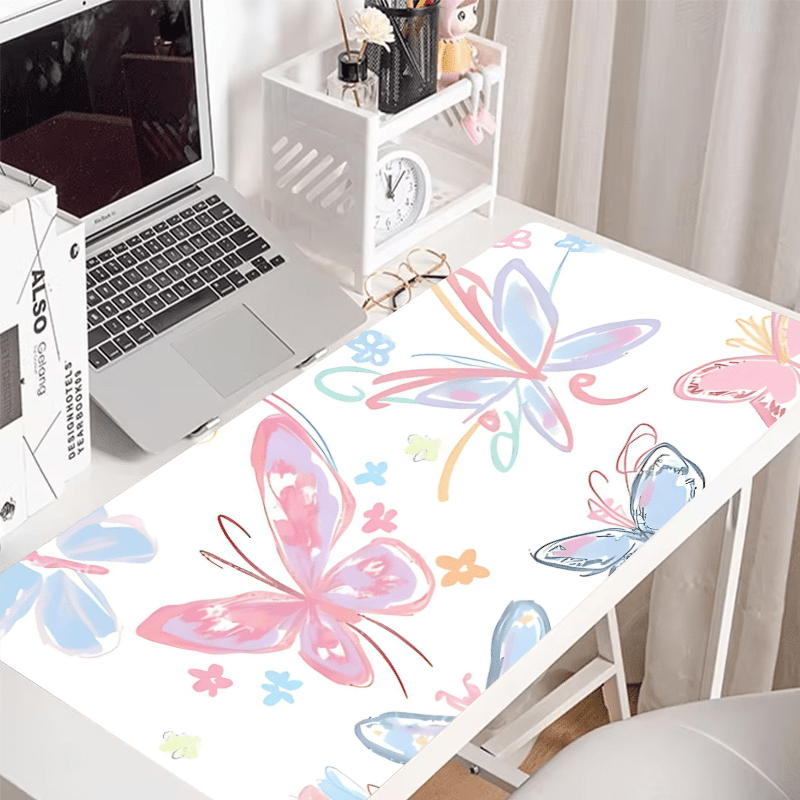 

Extra-large Butterfly Art Gaming Mouse Pad - Non-slip Rubber Base, & Office Desk, 35.4x15.7 Inch - Ideal Gift For