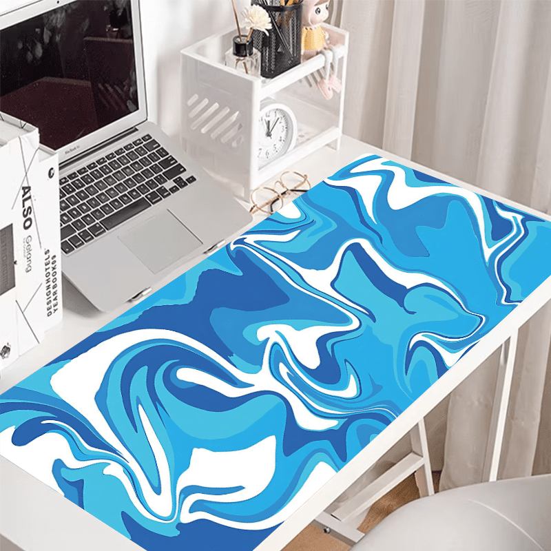 

E-sports Blue River Gaming Mouse Pad: Large Non-slip Rubber Desk Mat For Girls And Friends - 35.4x15.7inch