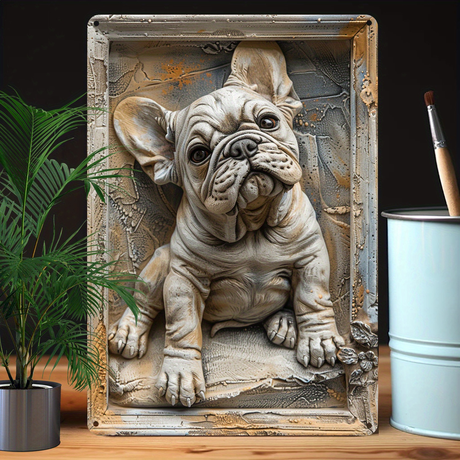 

Aluminum Bulldog Themed Decorative Metal Tin Sign - 8x12 Inches Moisture Resistant 3d Relief Artwork For Home And Office Wall Decor, Durable High Bend Resistance, Unique Vintage Gift A2010 (1pc)