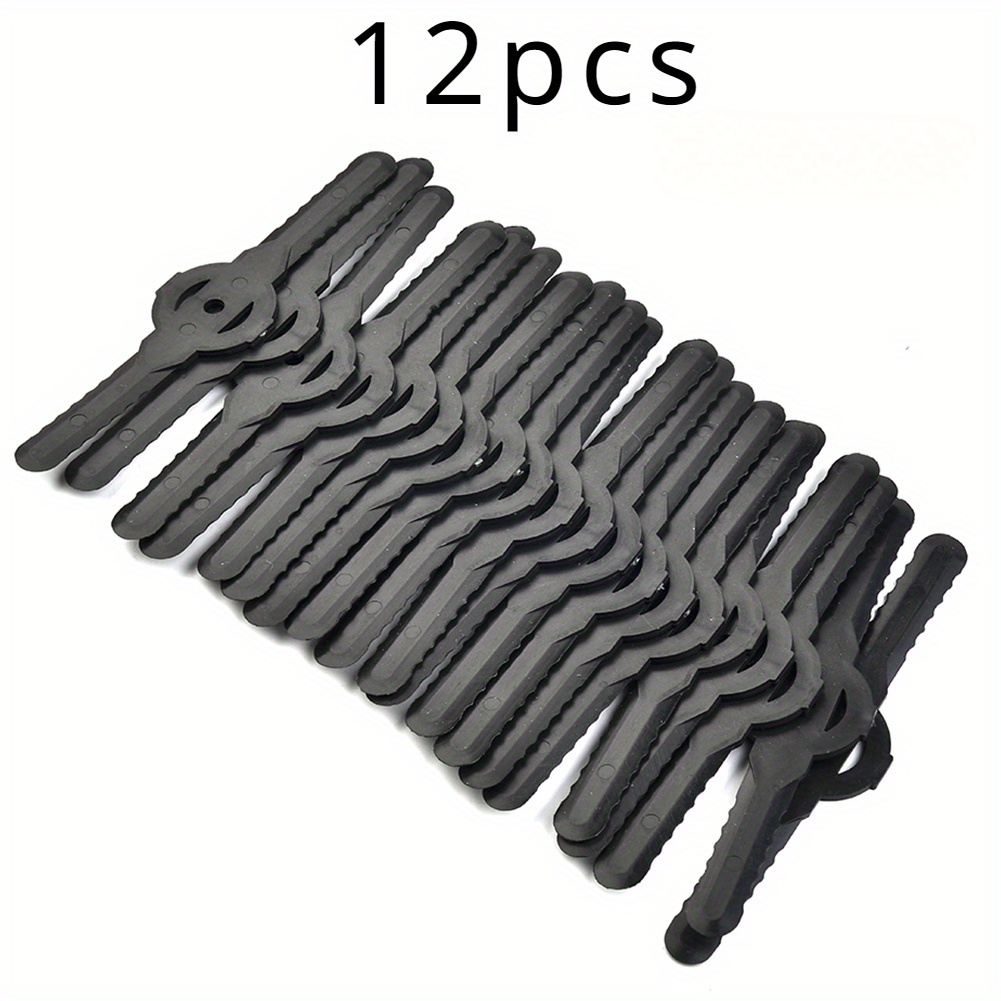 12pcs Plastic Grass Trimmer Blades - Compatible With Electric Cordless Lawn Mowers & Strimmers, Easy