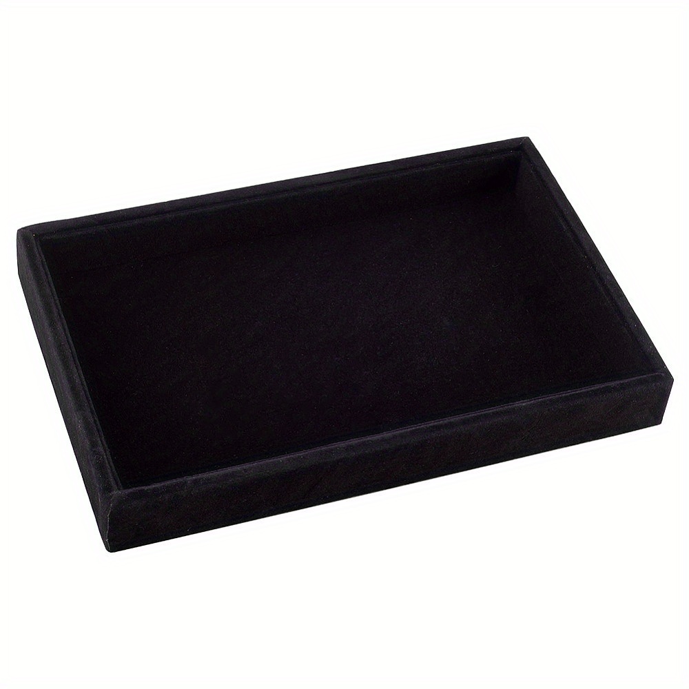 

1pc Velvet Jewelry Tray, Black Stackable Showcase Jewelry Display Holder, Drawer Removable Cosmetic Holder, Jewelry Organizer Storage Tray For Earring Necklaces Pendants Bracelet Ring