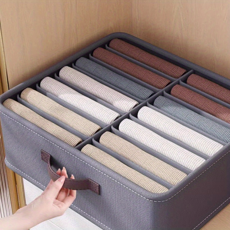

14-grid Folding Fabric Clothes Storage Box, Pp Board Frame, Double Row, Clothes Closet Storage Box, Tidy Things At Home.