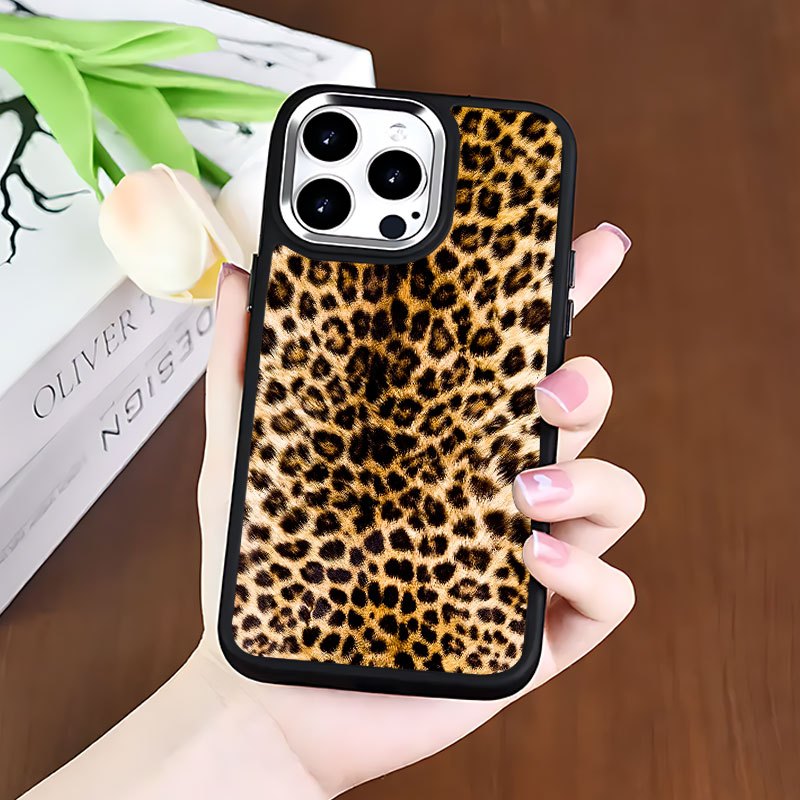 

Leopard Print Soft Tpu Case With Protective Plating Frame For - Shockproof And Anti-scratch Matte Finish Cover Bundle