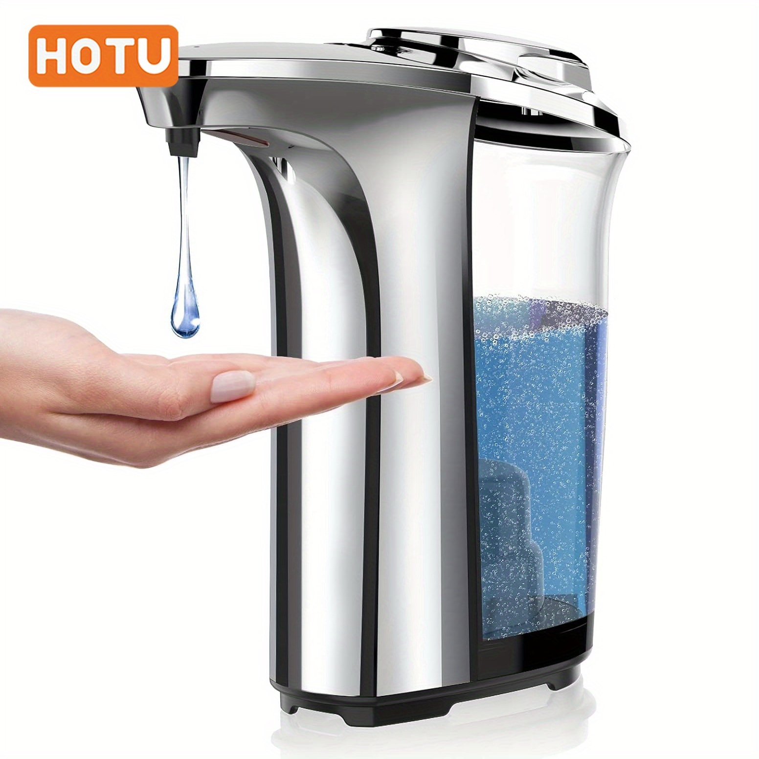 

Automatic Touchless Soap Dispenser: 17oz/480ml Capacity, 5 Adjustable Levels, Infrared Sensor, Suitable For Bathroom Use (silver)