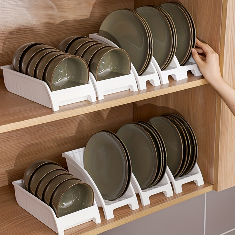 TEMU 3pcs Multifunctional Kitchen Storage Organizer Set, Various Sizes Plate Racks And Storage Holder, Space-saving, For Cabinet & Countertop Display