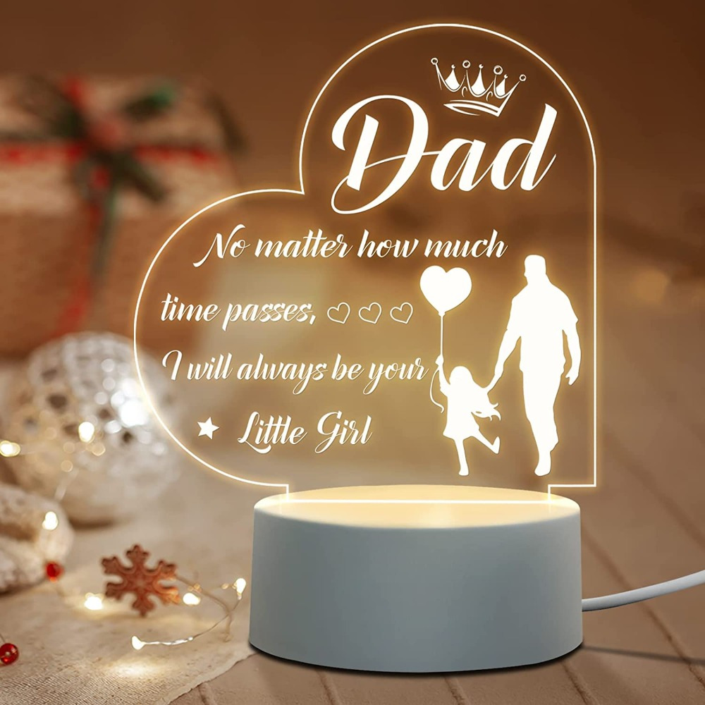 

1pc, Engraved Night Light For Dad - Perfect Christmas, Birthday, And Father's Day Gift From Daughter