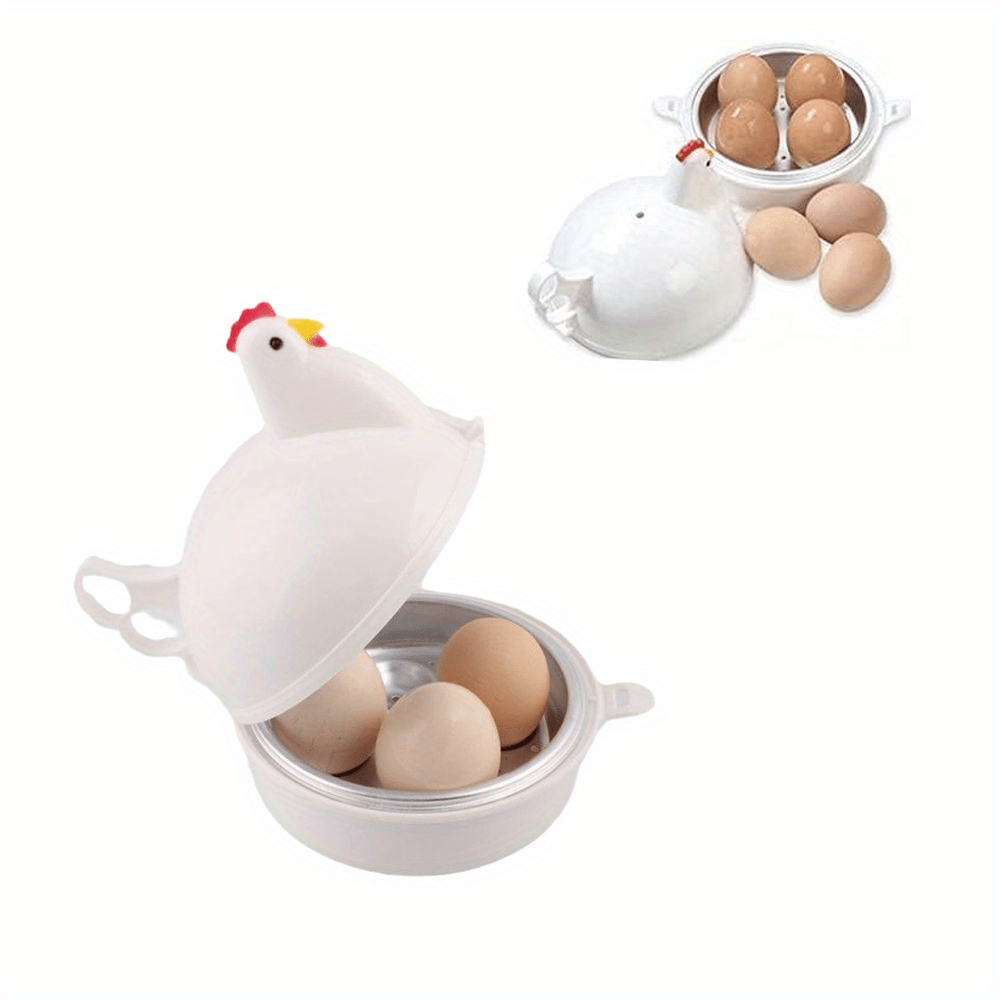 

Chicken-shaped Microwave Egg Cooker, 4-egg Capacity Plastic Boiler Steamer, Quick Poach, Hard & Soft Boiled Egg Maker, Food-safe Mini Egg Poaching Container