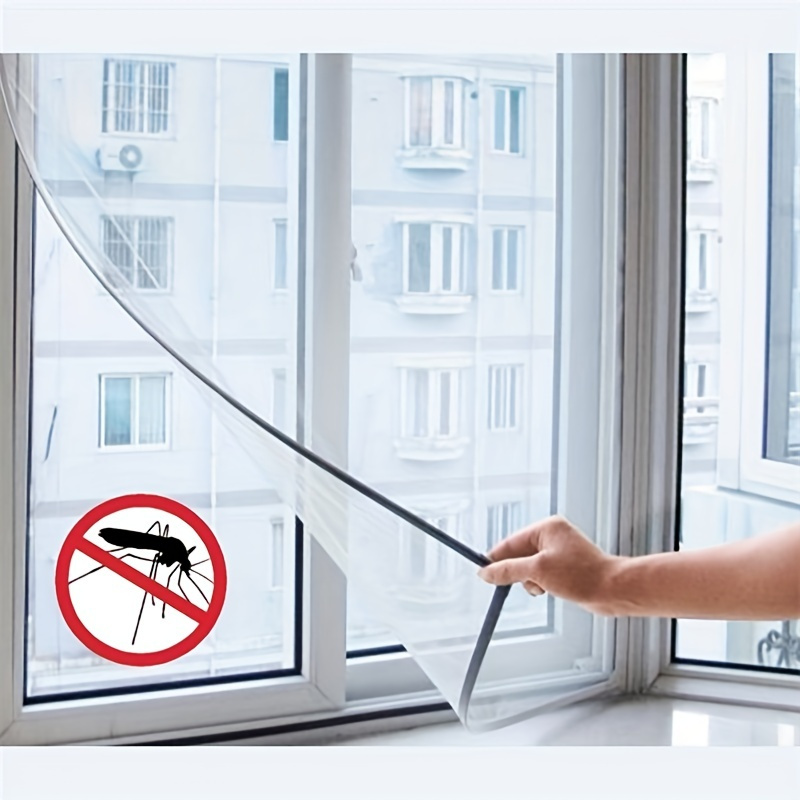 

Self-adhesive Mosquito Netting For Windows - Durable Mesh Screen Curtain With Hook And Loop Sticky Tape, 1pc Pack, Easy Install Insect Protection Barrier