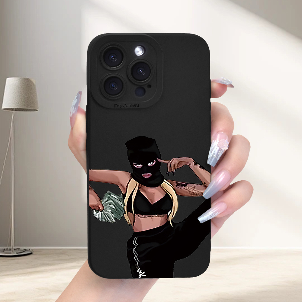 

Cool Cash Money Girl Pattern Matte Tpu Phone Case, Anti-fingerprint Full Camera Protection Shockproof Cover For 11 12 13 14 15 Pro Max Xs Xr X 7 8 Plus Se - Perfect Gift For Parents And Friends