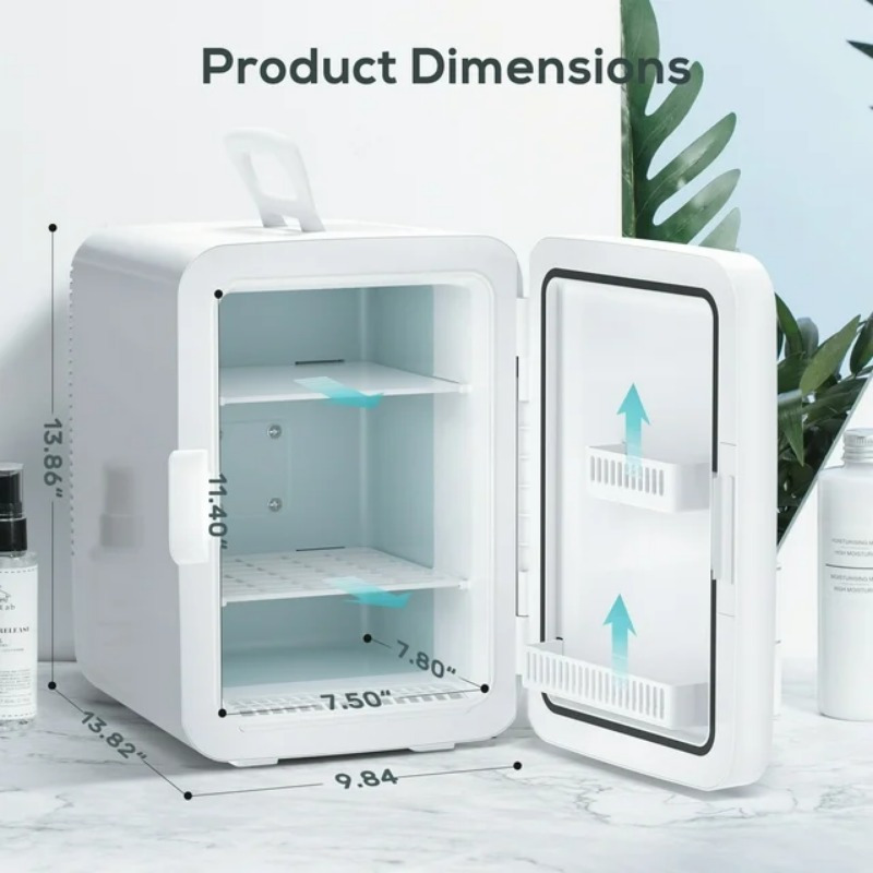 Mini Fridge Portable, Mini Car Refrigerator Capacity/6 Cans, Makeup  Small Refrigeratorfor Bedroom, Car, Office Dorm, Small Cooler For