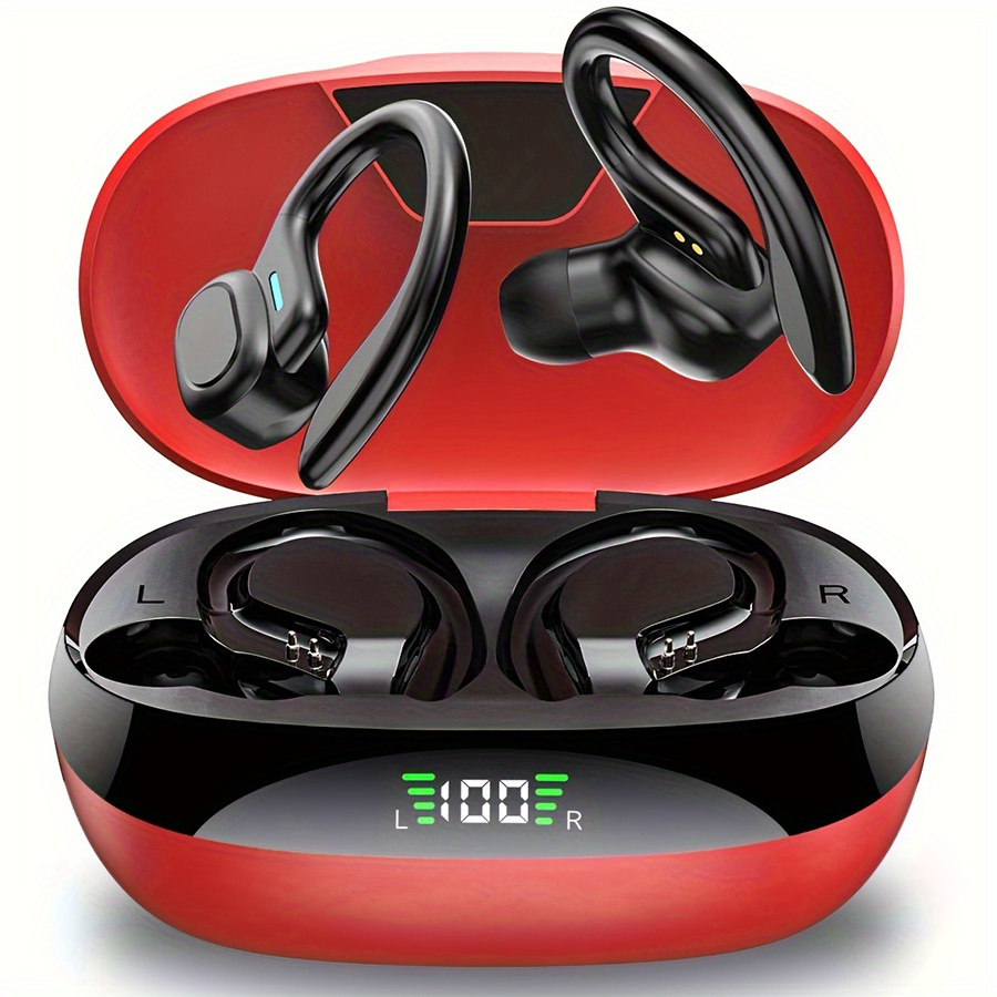 

Wireless5.3 Earbuds With Earhook, Tws Stereo Earphones, Sport Headset, In Ear Headphones With Led Digital Display Charging Case