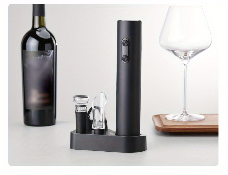 automatic electric wine bottle opener set with aerator foil cutter stoppers and storage base dry battery powered requires 4 aaa batteries not included perfect gift for mothers day fathers day christmas details 23