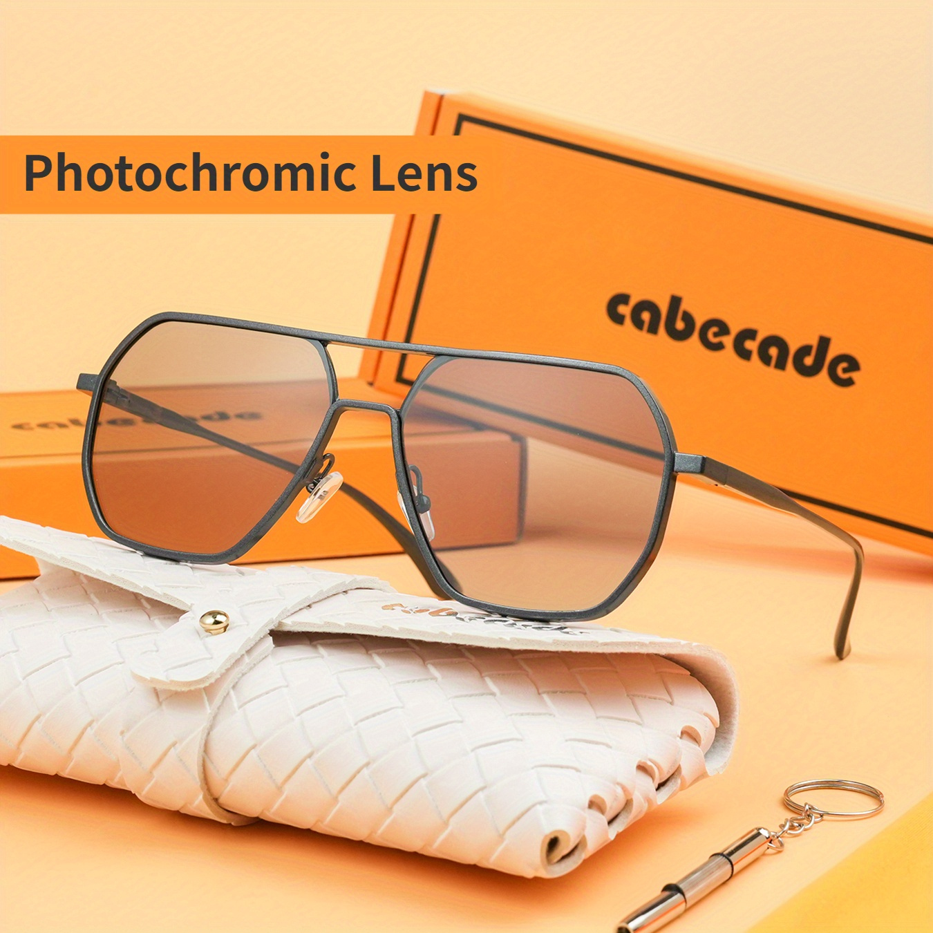 

Cabecade Photochromic Polarized Glasses For Men Polarized Trendy Square Glasses Retro Anti Glare Shades