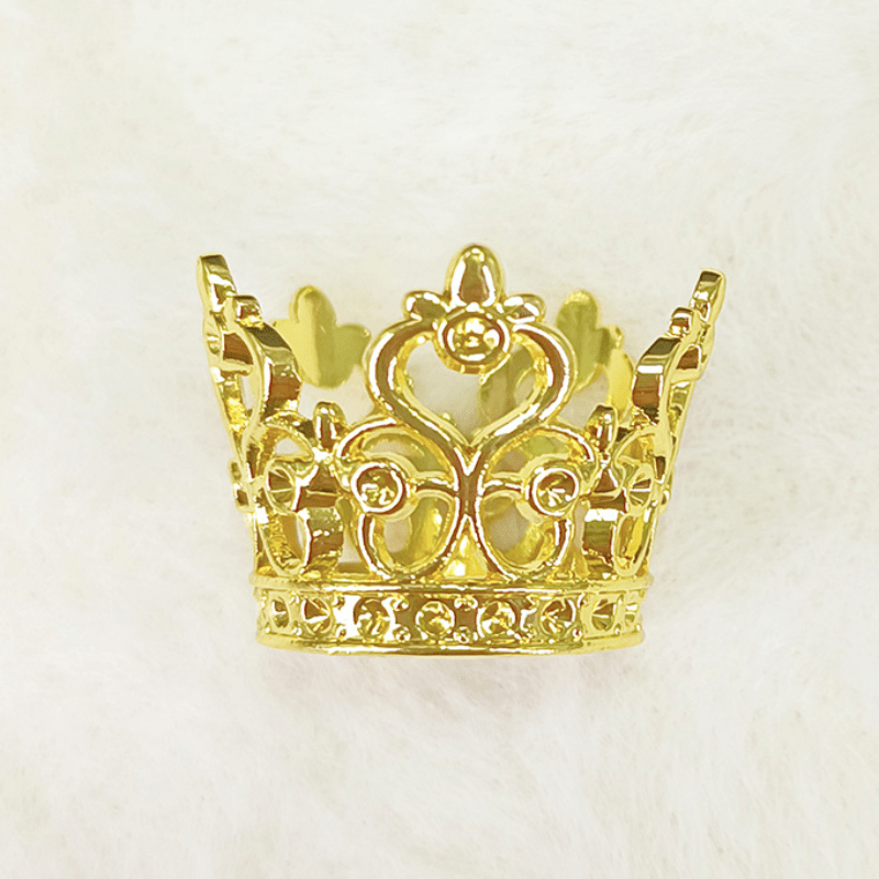 

Elegant Mini Alloy Crown With Double Heart & Crystal Ball - Perfect For Cake Decorations And Rhinestone Accents