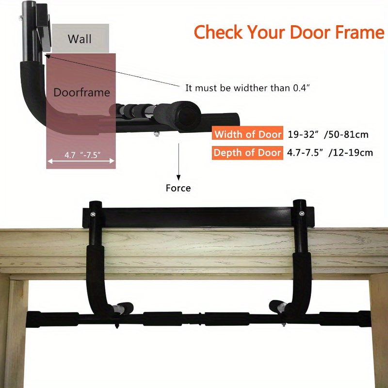 heavy duty doorway pull up bar 440 lbs capacity strength training for home gym portable fitness equipment details 5