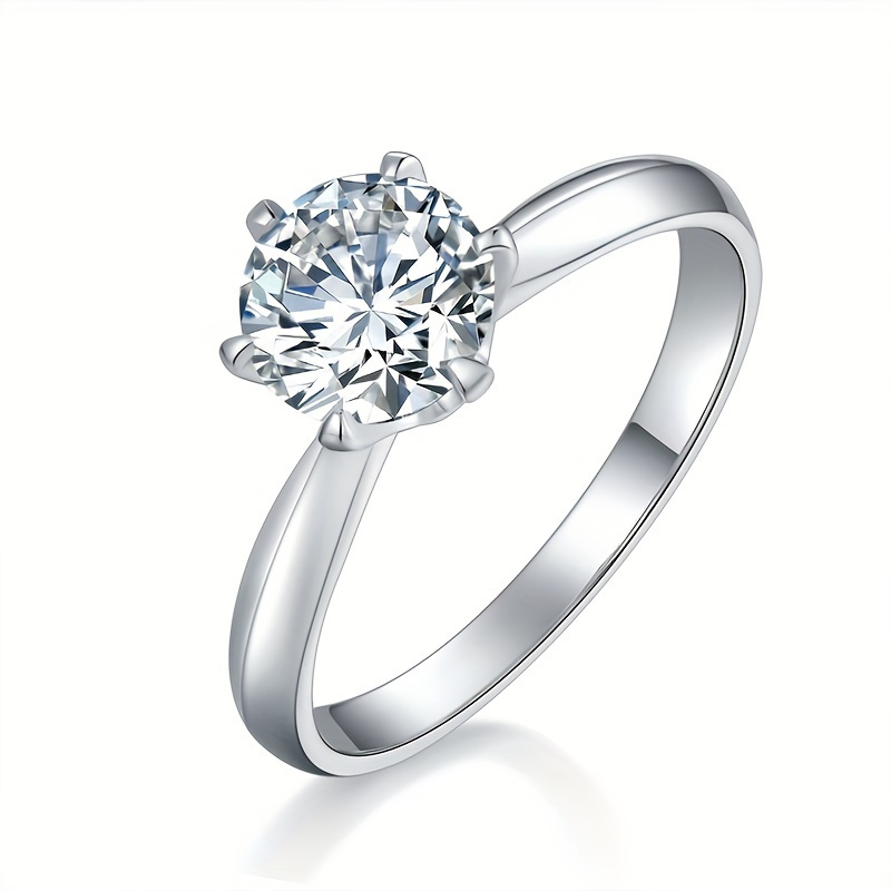 

Moissanite Ring - Premium 925 Sterling Silver - Choose From 1/2/3/5 Carats - Engagement, Wedding Anniversaries & All