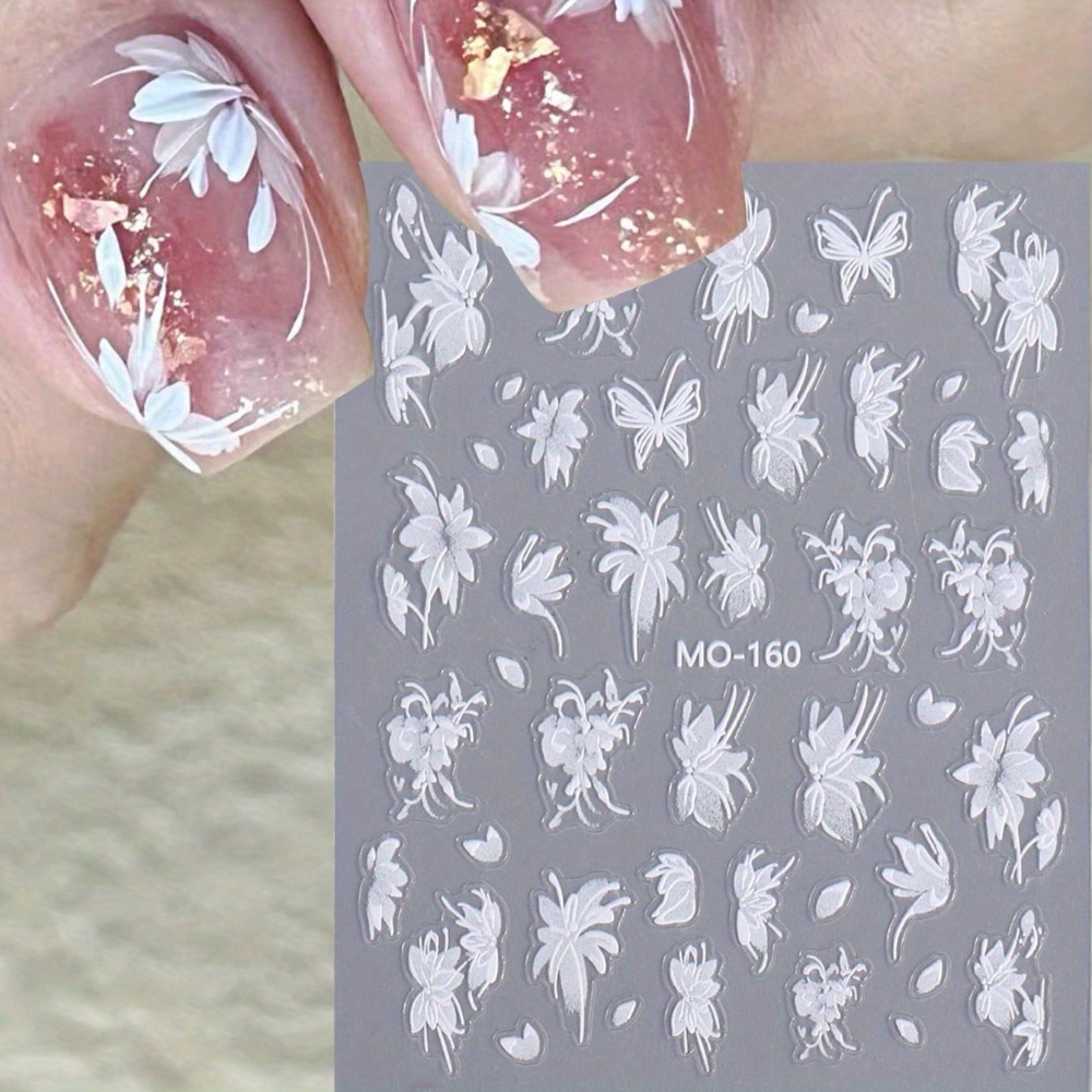 

Autocollants Ongles en Relief 5D Élégants - -adhésifs, Décalcomanies Scintillantes & Filles, Parfaits les d'Été