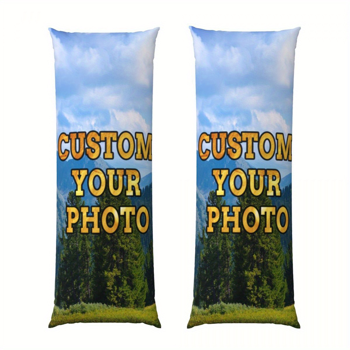 

Custom Photo Pillowcase - Soft Polyester Plush, Double-sided Print, 20x54 Inches - Perfect For Sofa & Bedroom Decor, Machine Washable With Zipper Closure