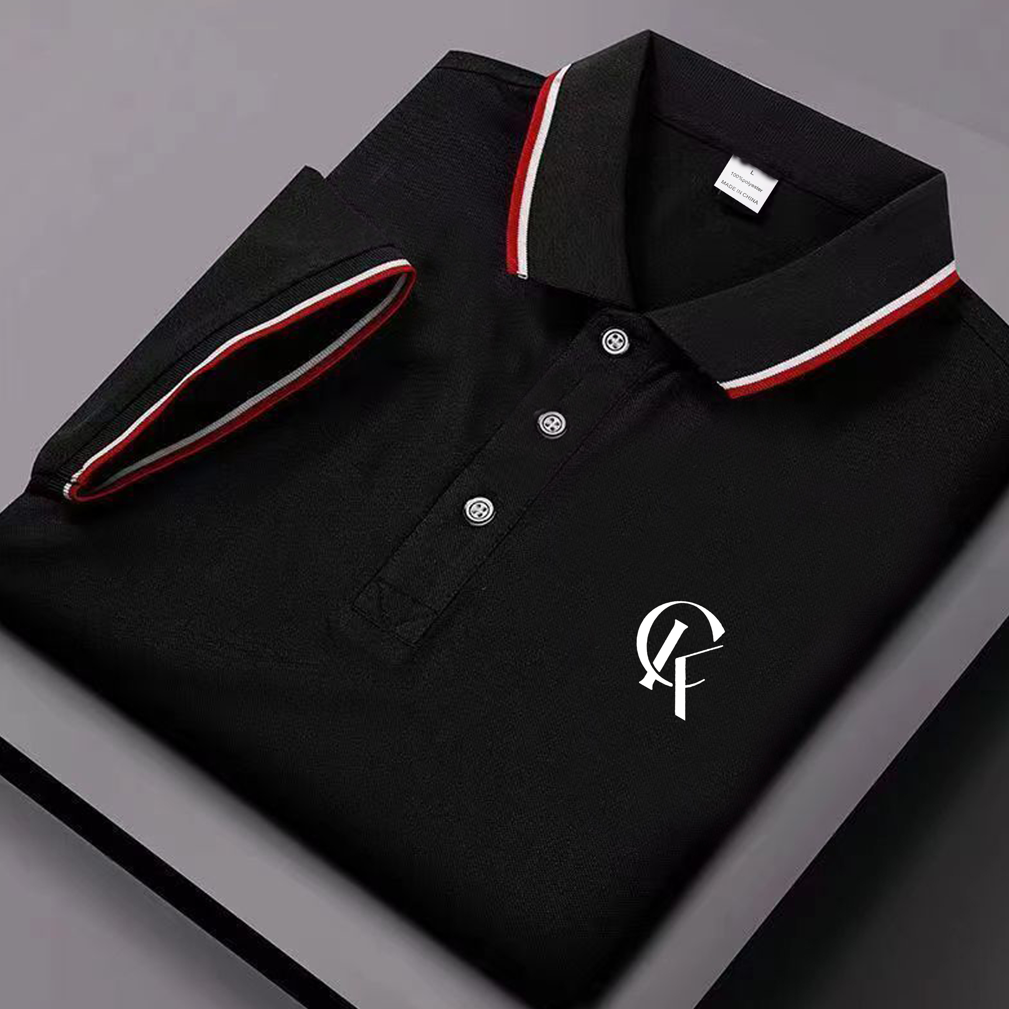 

Chemises de golf à manches courtes pour hommes Creative Letter KC Print, hauts de luxe décontractés légèrement extensibles et confortables, vêtements pour hommes