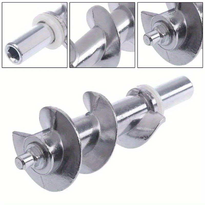 stainless steel meat grinder spiral stuffer attachment food grade metal accessory   safe for food contact electric meat grinder replacement part details 4