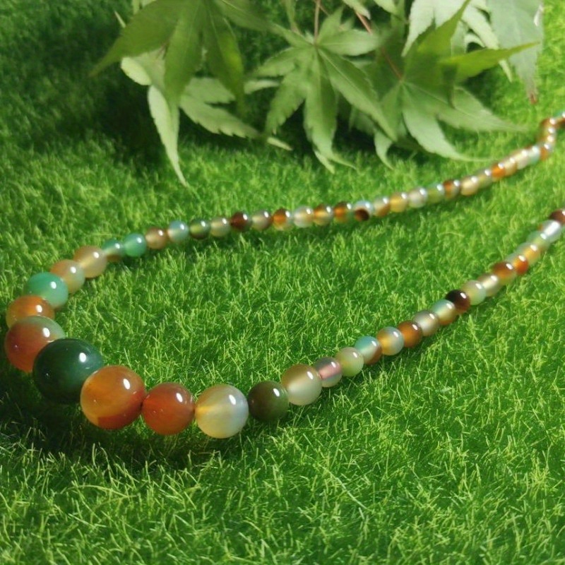 

vibrant Peacock Green" Bohemian Style Peacock Green Agate Tower Necklace - Versatile & Fashionable Natural Stone Chain