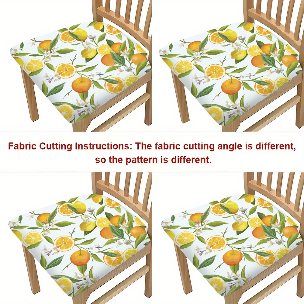 

Stretchy Dining Chair Cushion Covers - 2/4/6 Piece, Personalized Print Design For Home & Office Decor, Machine Washable Polyester Slipcovers With Elastic Band Closure